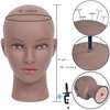 RUISIMEI Made of PVC Mannequin Head Bald Afro Female Cosmetology Manikin Head for Wigs Making Wig Display Hat Display Glasses Display Hairdressing Training Head Doll Head with Clamp