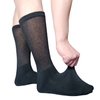 MOLAX Men Diabetic Socks Extra Width Non Binding Crew Sock Cushioned Moisture Wicking Socks for Diabetes Edema Thick Ankle 3 Pairs (B-Black (3 Pairs))