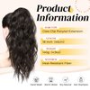 LONAI Ponytail Extension, 18" Wavy Claw Clip Ponytail Extensions ZJ001 Shoulder Length Curly Wavy Claw Clip in Ponytail Hair Extensions Synthetic Fake Pony tails Hairpieces-Black Brown