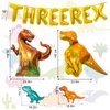 16Pcs Three Rex Balloons, Three Rex Birthday Party Decorations Boy Dinosaur 3rd Birthday Party Supplies Include Three Rex Balloons Dinosaur Foil Balloons for 3 Rex Birthday Decorations Boys