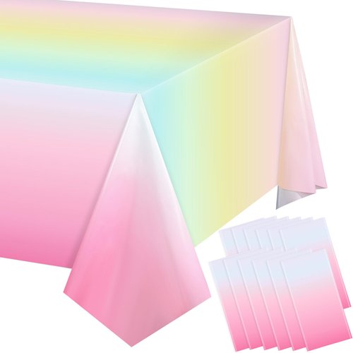 3 Pack Pastel Rainbow Tablecloths Rainbow Plastic Tablecloth Rainbow Party Decorations Rainbow Bi...
