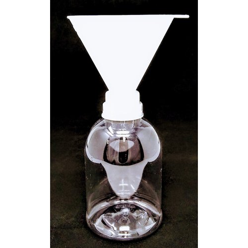 (4 Pack with Patented Screw-On Funnel) Earth's Essentials Versatile 16 Ounce PET Plastic Refillable Designer Pump Bottles. Excellent Liquid Hand Soap, Lotion, Shampoo and Massage Oil Dispensers