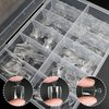 AddFavor 240pcs Toe Nail Tips Clear Soft Gel x Toenail Tips Full Cover Square Acrylic Artificial False Fake Toe Nails Tips for Salon and Home Foot Pedicure Manicure