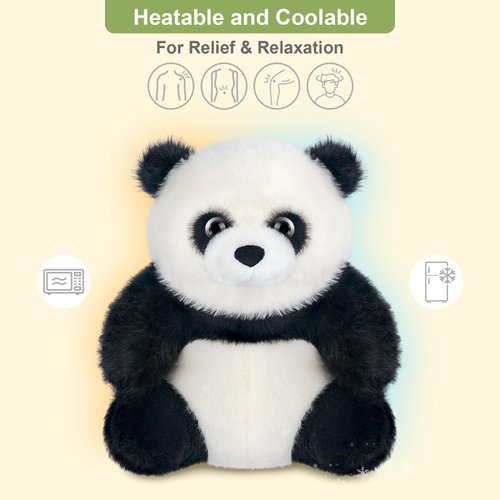 SuzziPals Heatable & Coolable Panda Stuffed Animal, Microwavable Heating Pads for Cramps & Pain, Stuffed Panda Plush for Companion, Lavender Panda Bear Stuffed Animals Plushies for Stress, Panda Gifts
