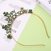 PHALIN St. Patrick's Day Headbands for Women Glitter Enamel Shamrock Hairband Letter LUCKY IRISH Headpiece Party Favors St. Patrick's Day Hair Accessory Gifts (Happy St.Patrick's Day)