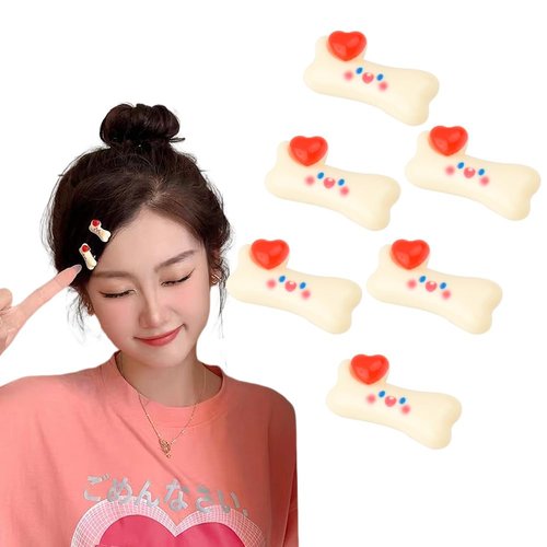 Bone Hair Clips Set For Girls Women 6 Pcs Cute Bone Hair Pins Bangs Side Hair Clip for Girl Hair Barrettes Flat Clip for Her Hair Accessories Makeup Application