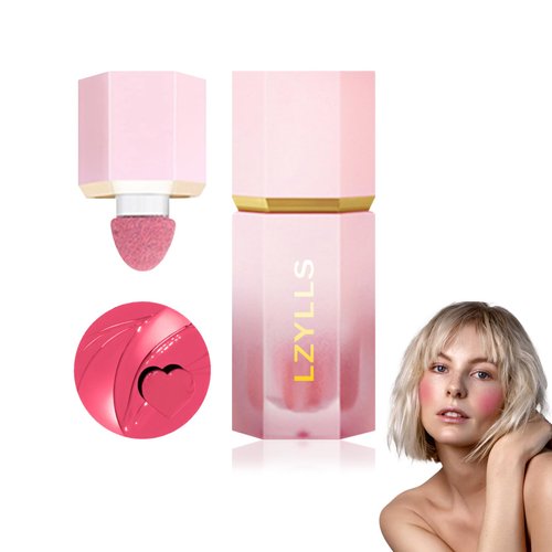 Cream Blush Stick with Brush,Waterproof Multi Cream Blush Stick Makeup,Lightweight,Long-lasting,Easy To Use,2 in 1 Multi Stick Blush for Cheeks & Lip Tint & Eyeshadow Makeup,Suitable for All Skin C5