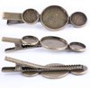Reidgaller 10pcs Antique Bronze Metal 12mm 20mm Cabochon Hair Clip Base Setting Trays Diy Bezel Blanks For Hairpin Hairclips Making