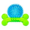 Knivel Spiky Ball and Bone for Small Dogs - Puppy Teething Toys Bone Dog Toy Set for Smart Newborn Pet - Doggy Interactive Chew Mini Dental