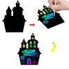 MGparty Scratch Paper Craft for Kids - 48 Pcs Halloween Magic Rainbow Scratch Paper Off Cards Set for Kids Crafts Arts Supplies Halloween Ornaments Party Games Halloween Birthday Gifts
