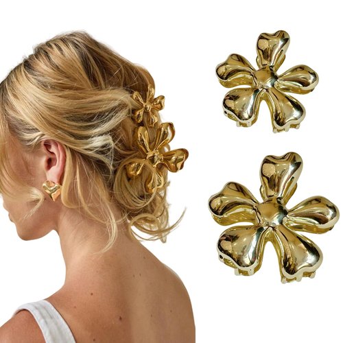 Metal Hair Claw Clips Flower Non Slip Big Jaw Clamps gold hair clips for Women Girls for Long Thick Thin Hair Hair Accessories