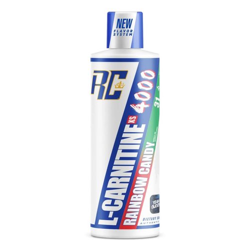Ronnie Coleman Signature Series L Carnitine XS 4000 Liquid, Stimulant Free, Sugar Free, Zero Carbs, Lean Muscle Strength Support for Men & Women, Amino Acid Supplement, Rainbow Candy Flavor, 16 Oz