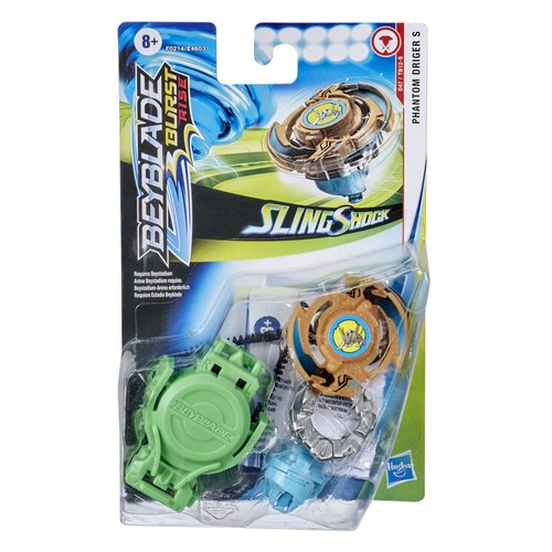Beyblade Burst Rise Slingshock Phantom Driger S Starter Pack - Right-Spin Battling Top Toy and Right/Left-Spin Launcher, Ages 8 and Up