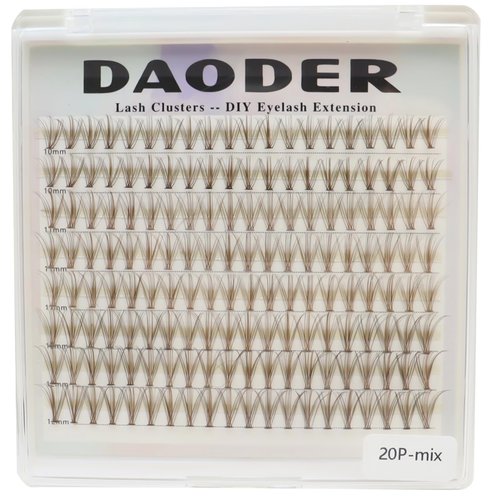 Brown Lash Clusters 160pcs Short Eyelash Extension Natural Look D Curl Individual Lashes 10-12mm Mixed Wispy DIY Lash Extensions Clusters by DAODER(20D-Caramel-D-10-12mm)