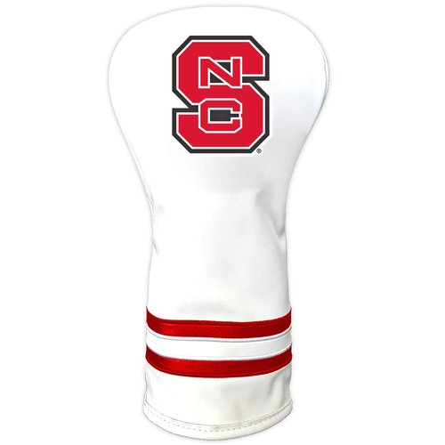 Team Golf NCAA NC State Wolfpack White Vintage Driver Head Cover White Vintage Driver Golf Club Headcover, Form Fitting Design, Retro Design