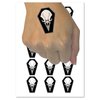Raven Skull Coffin Goth Macabre Temporary Tattoo Water Resistant Fake Body Art Set Collection - 15 2" Tattoos (1 Sheet)