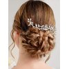 Brishow Rhinestone Bride Wedding Hair Comb Silver Crystal Hair Piece Pearl Bridal Hair Accessories for Women and Girls