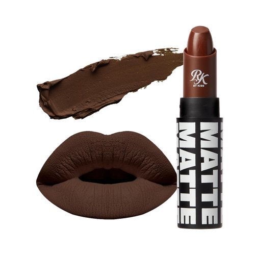 Ruby Kisses Lipstick, Matte Finish, Long-Lasting, Highly Pigmented, Smooth Apply, Full Coverage Lip Color Makeup (Espresso)