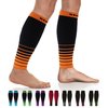 NEWZILL Compression Calf Sleeves (20-30mmHg) for Men & Women - Perfect Option to Our Compression Socks - for Running, Shin Splint, Medical, Travel, Nursing, Cycling (S/M, i-Black/Orange)