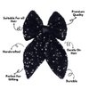 Radhu & Kabby Hairbow For Girls | Trendy Bow Tie Clip | Fancy & Stylish | Anti-Hair Fall Hairclips | Same Product As Pic | Shiny Sequin Hair Bow | Black Color | Pack of 1