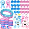 Winrayk Baby Gender Reveal Party Favors Supplies Boy or Girl Gender Reveal Ideas Badge Pin Button Pin Silicone Bracelet Photo Prop Necklace 104Pcs Baby Shower Favors Pink Blue Gender Reveal Decor Game