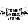 Black Glitter It's Me Hi I'm the Grad Girl It's Me Banner, Class of 2024/Congrats 2024 Grad/Congratulation, 2024 Graduation Party Decorations Supplies for Girls