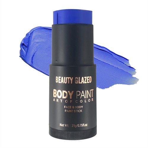 Face Body Paint Stick, High Pigmented Non-Toxic Oil Based Face Makeup Body Paint Stick for Halloween Costume Cosplay Parties SFX Makeup Special Effects (Blue)