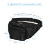 NZII Sports Fanny Pack for Men Women, Outdoor Waist Pack Bag with 6-Zipper Pockets, Super Capacity Bum Bag with Adjustable Belt for Traveling Hiking Running Workout Casual (small black)