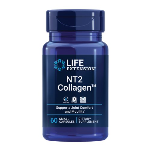 Life Extension NT2 Collagen - Undenatured Type II Collagen Supplement to Support Joint Mobility – Type 2 Collagen for Joints Cartilage Health - Non-GMO, Gluten-Free, Once-Daily - 60 Small Capsules