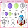134 Pieces Buzz Birthday Party Balloon Garland Arch Kit 10 5 inch Purple Green Silver White Latex Balloons with Rocket Star Foil Balloon for Buzz Themed Birthday Party Decorations
