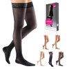mediven Sheer & Soft for Women, 15-20 mmHg - Closed Toe, Thigh High with Top Band Compression Stockings, Sheer Hosiery, IV, Petite, Ebony