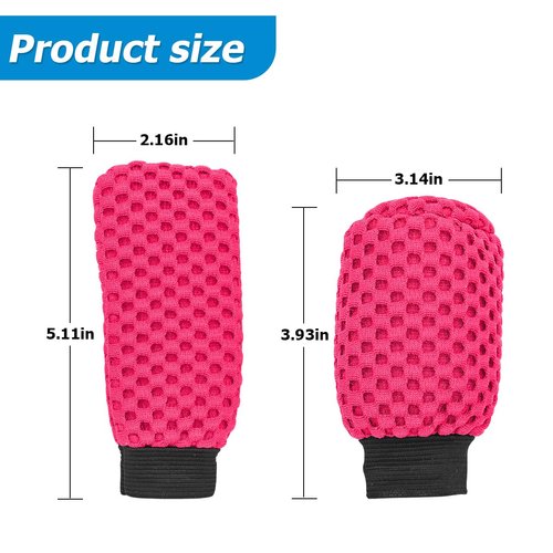 AUCELI 2 Pack Car Gear Shift Knob Cover & Handbrake Cover, Automotive Anti-Slip Breathable Comfortable Handbrake Gear Shift Protector, Vehicle Interior Accessories for SUV Truck RV (Rose Red)
