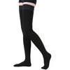TOFLY® Medical Thigh High Compression Stockings for Women & Men, Closed Toe, Opaque, Firm 20-30mmHg Graduated Compression Socks with Silicone Band, Support for Varicose Veins, Edema, Travel,Black L