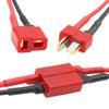 2Pairs Vgoohobby SM-2P Plug to Deans T Plug Adapter Male Female Connector with 18AWG 8CM Silicone Wire for RC Car Drone Boat Lipo Li-ion Battery