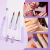 KEMEISI 3PCS Acrylic Nail Brush Set, Size 06/12/16 Kolinsky Nail Art Brushes for Acrylic Application, Sturdy Handle Oval Shaped Acrylic Powder Nail Design Tools for Professional Manicure DIY Home