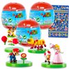 Super Mario Party Favors Set for Kids - Bundle with 3 Buildable Figure Blind Capsules Plus Stickers Party Supplies for Boys and Girls
