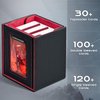 ZLCA MTG Deck Box with Commander Window Display, Trading Card Storage Box Holds 100 Double-Sleeved Cards Suitable for TCG/CCG/PTCG/EDH/Magic/Sport Cards (Black&Red)