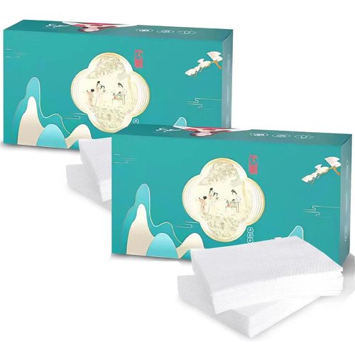 ZJYIGOWL Disposable face towel&Facial Cloths,Face Clean Towels,Double-sided Makeup Remover Dry Wipes, Super Soft and Thick Facial Towels for cleaning, Skincare and Makeup Remover,(pack of 2)