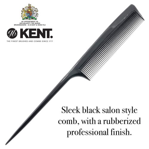 Kent SPC82 Salon-Style Dressing Cutting Comb with Fine Teeth - Tail Comb Professional Barber Haircut Comb for Styling and Teasing for All Hair Types - Kent Quality Handmade Barber Supplies
