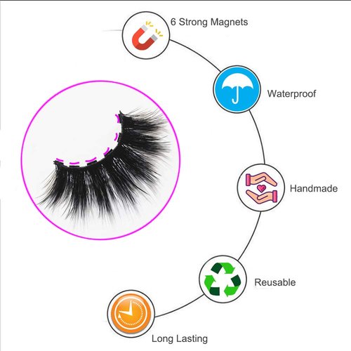DAODER Wispy Magnetic Eyelashes Natural Magnetic Lashes Dramatic Magnetic False Eyelashes long with 4 Magnetic Eyeliner Kit 10 Various Magnetic Fake Eyelashes Strip with 6 Magnets Reusable