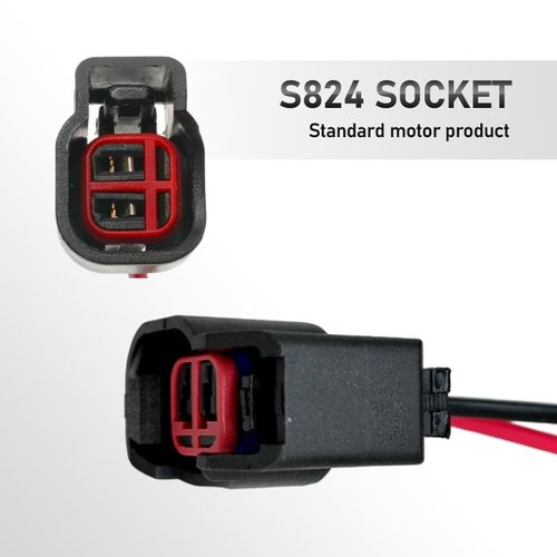 Sodcay 2 PCS EV6 EV14 Injector Connector, Fuel Injector Connector with Wire, Fuel Injector Pigtail Connector Plug Wire, Compatible EV6 EV1 EV14 with the model of automotive accessories (Black)