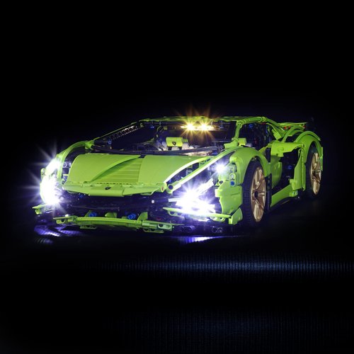 Bourvill LED Light Kit for Lego Technic Lamborghini Sián FKP 37 - Light Kits Compatible with Lego Building Blocks - (Lights Set Without Model) (42115)