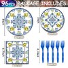 96Pack Capri Lemon Paper Plates and Napkins Sets, Party Decorations Plates Capri Lemon Supplies Tableware for Kids (Capri Lemon)