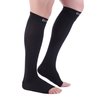 Doc Miller Open Toe Compression Socks, 30-40 mmHg, Toeless, Support Circulation, Shin Splints, Calf Recovery, Varicose Veins, Knee High, Medical Grade, Black Socks, Small Size for Men & Women, Pair