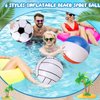 Chivao 24 Pieces Inflatable Ball Soccer Ball Softball Volleyball Basketball Football 16 Inch Beach Balls Party Favors Summer Swimming Pool (Mix Ball)