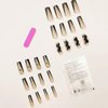 Hkanlre Bling Coffin Press on Nails Fake Nails Tips Full Cover Medium False Gradient Nails for Women and Girls 24PCS (Coffin Black)