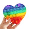 Rainbow Tie Die Basic Shapes Bubble Pop Game - Silicone Push Poke Bubble Wrap Fidget Toy - Press Bubbles to Pop Down Then Flip it over and Do it Again - Sensory Stress Toy OT (1 RANDOM SHAPE)