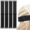 DIVINA VITAE 4Pcs Elastic Bands for Wig, Adjustable Wig Band With Removable Buckles, Wig Bands No Slip Wig Band for Glueless Wig, Wig Strap To Secure Wig(Black)