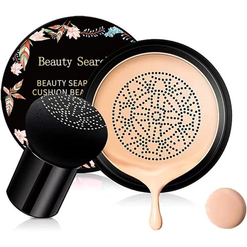 Beauty Glazed Mushroom Head Air Cushion CC Cream Foundation Cover Concealer Makeup Moisturizing Brightening Pigment Liquid Foundation, Even Skin Tone Makeup Base BB # 03 Nude