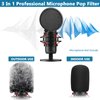 Pop Filter for Hyperx Quadcast,3 in 1 Quadcast S Mic Pop Filter + Furry Windscreen+ Foam Mic Cover for Hyperx Microphone,Professional Noise Reduction QuadCast Pop Filter Set by ChromLives, Combo 3Pack